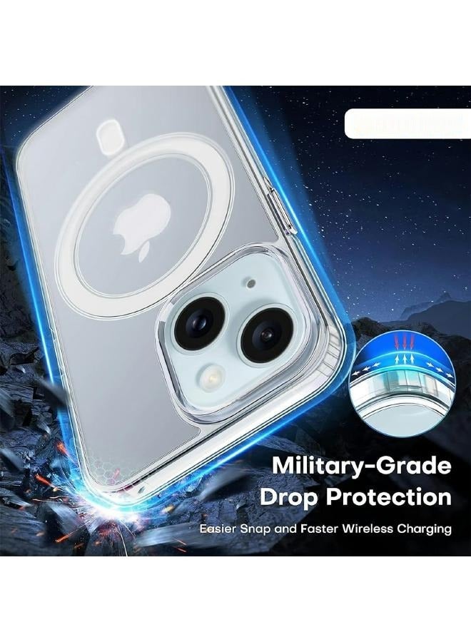 Magnetic MagSafe (3in1) Clear Magnetic Case for iPhone 15 with Screen Protector, Full Back Protection and Camera Lens Protector, Complete Coverage Set for Apple iPhone 15 - Image 4