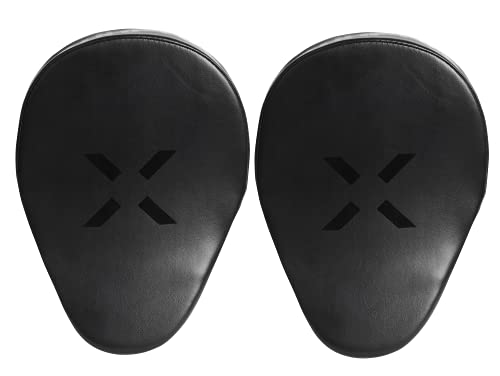 FightX Curved Boxing Mitts and Pads Leather Boxing Training Equipment MMA Focus Kickboxing Muay Thai Punch Speed Training Boxing Pads for Kids, Men & Women (Full Black) - Image 3