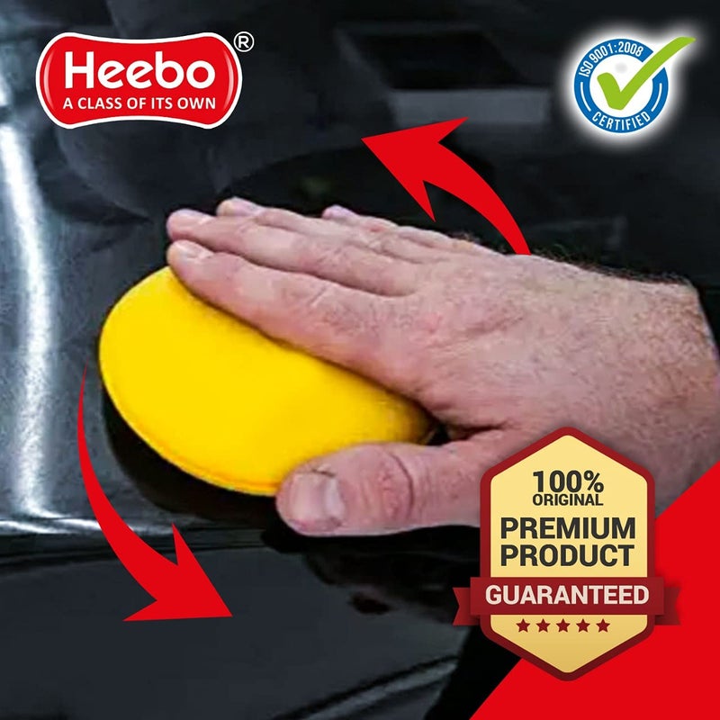 Heebo Multipurpose Foam Wax Applicator Pads - Pack of 48 | Car Polish Applicator Sponge | Soft Car Wax Detailing Sponge | Used for Detailing Polish/Wax Bike Car Dashboard | Car Dressing Round Pads - Image 4