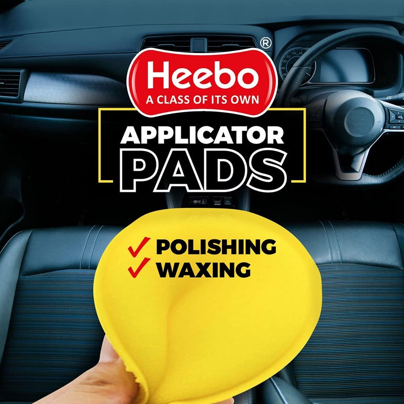 Heebo Multipurpose Foam Wax Applicator Pads - Pack of 48 | Car Polish Applicator Sponge | Soft Car Wax Detailing Sponge | Used for Detailing Polish/Wax Bike Car Dashboard | Car Dressing Round Pads - Image 2