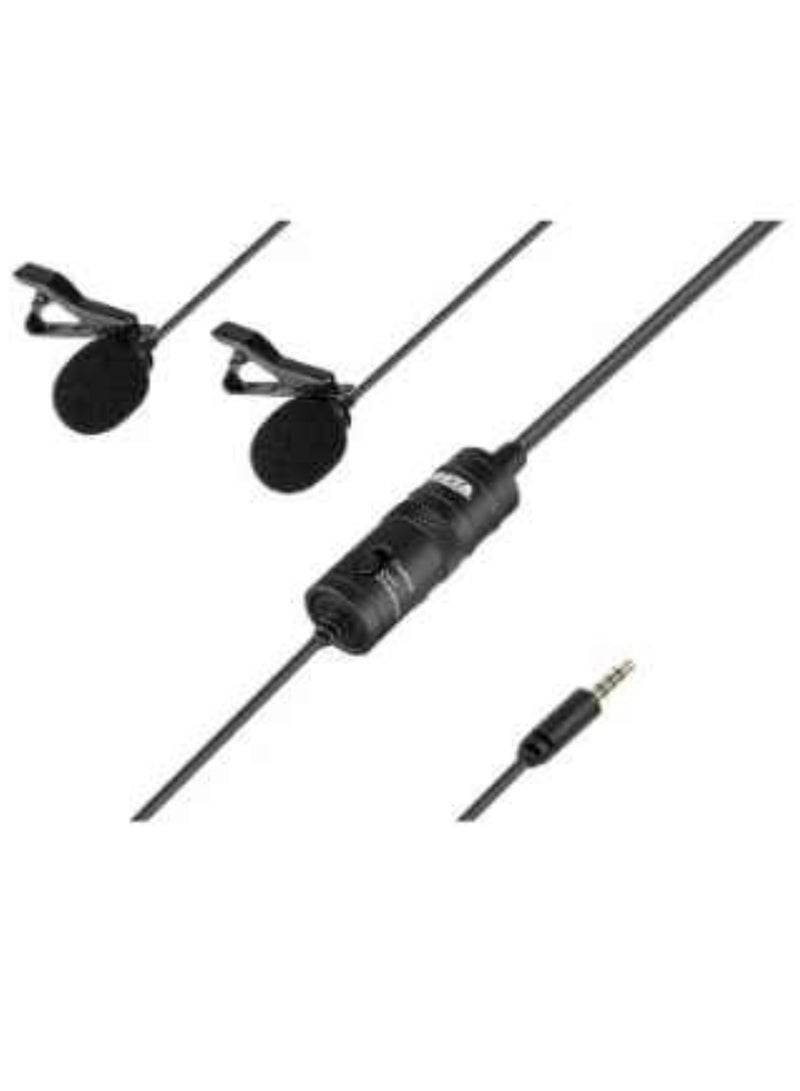 BOYA M1DM Dual Lavalier Microphone Black - Image 1