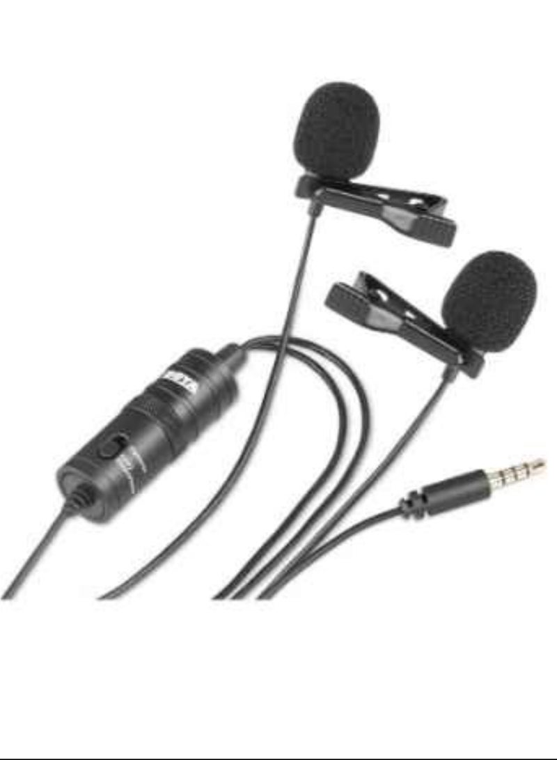 BOYA M1DM Dual Lavalier Microphone Black - Image 2