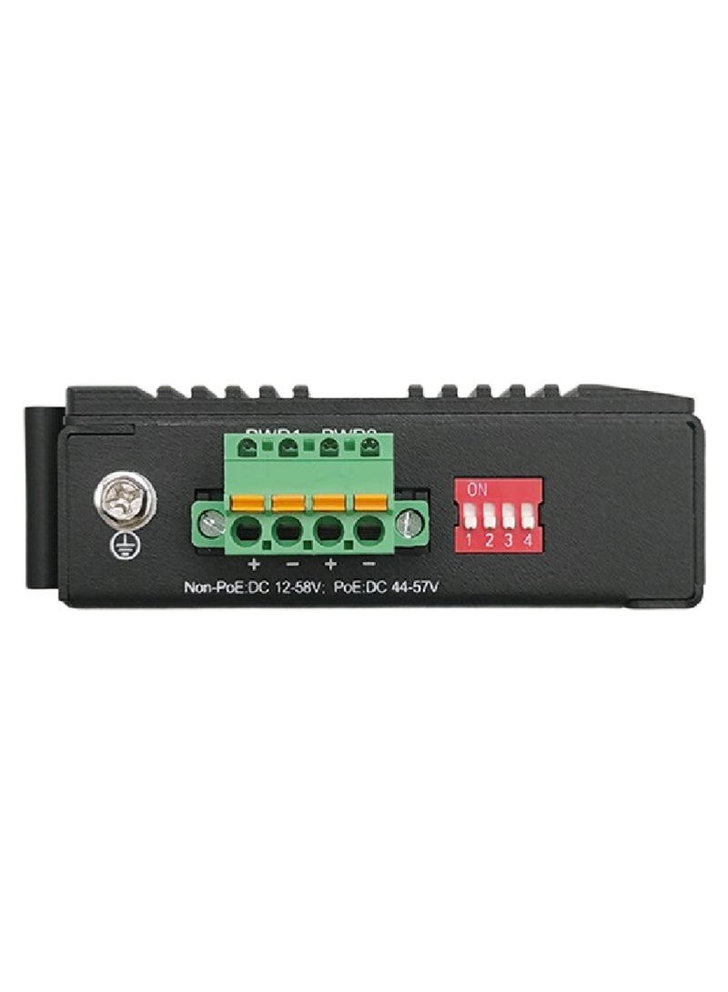 2-port 10/100/1000Base-T to 2-port 100/1000Base-X unmanaged Industrial Media Converter, DC12-58V input, redundant dual power supply, Din-rail installation - Image 5