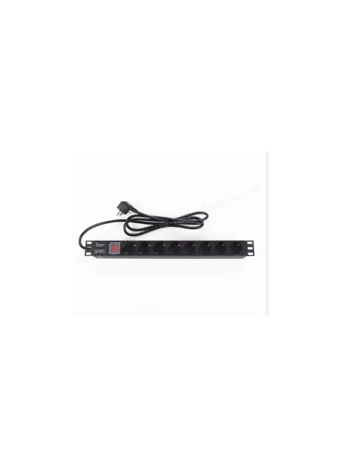 8-pin black power strip, high-quality metal, with the ability to be installed on the desk and the wall, black with a 2-meter cable - Image 3
