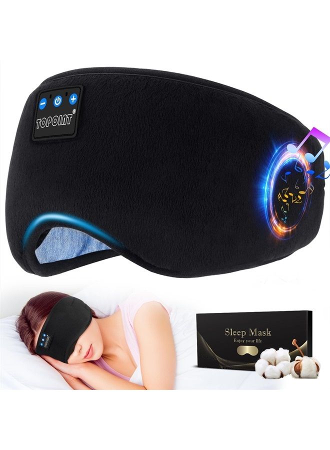 TOPOINT Sleep Headphones, Bluetooth Sleep Mask with Bluetooth Headphones, Sleeping Headphones for Side Sleepers Sleep Eye Mask Travel Music Headsets with Microphone Handsfree Men Women Girls Gifts - Image 1