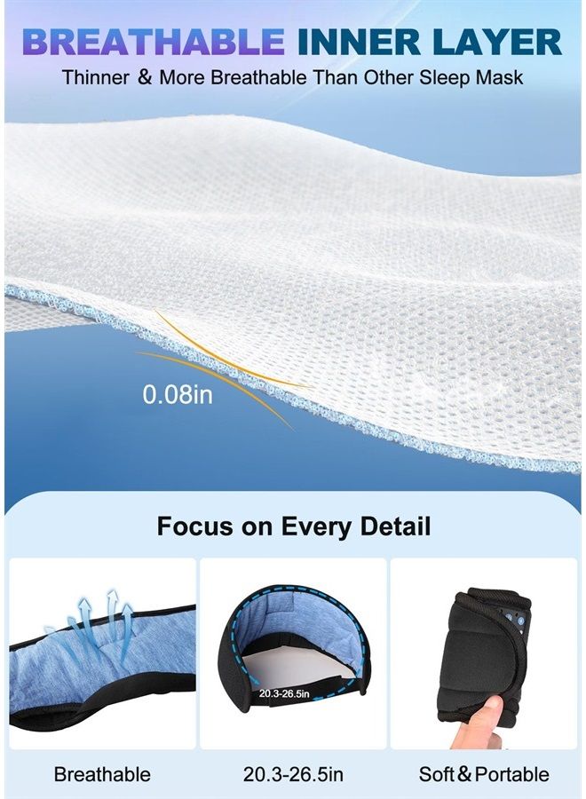 TOPOINT Sleep Headphones, Bluetooth Sleep Mask with Bluetooth Headphones, Sleeping Headphones for Side Sleepers Sleep Eye Mask Travel Music Headsets with Microphone Handsfree Men Women Girls Gifts - Image 3