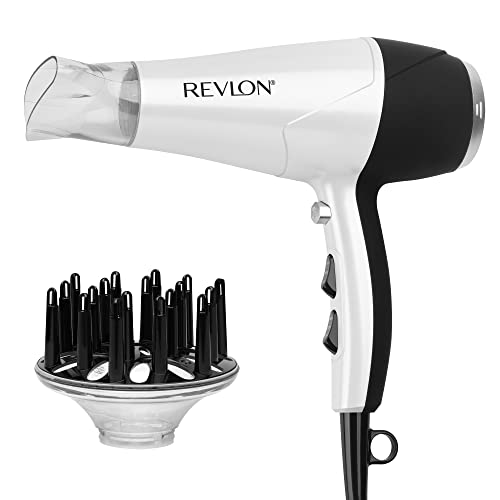 REVLON Volume Booster, Hair Dryer with Curl Enhancing Diffuser | Increase Volume, Decrease Frizz and Damage, Fast Drying, 1875 Watts (White) - Image 1