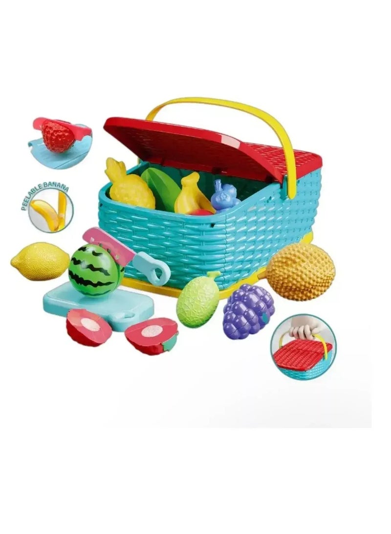 Generic Simulation Kitchen Fruit, Camping Portable Picnic Basket Play House Toy  - Image 1