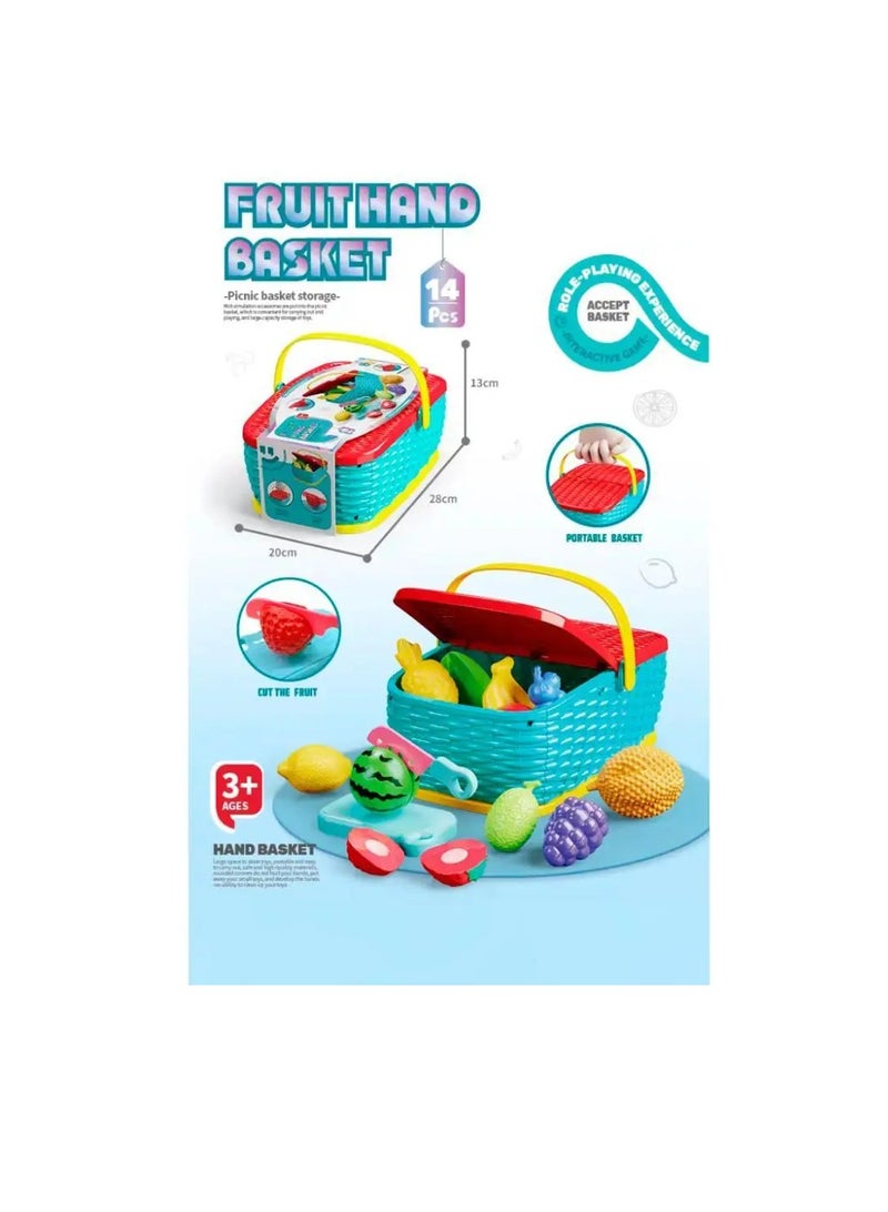 Generic Simulation Kitchen Fruit, Camping Portable Picnic Basket Play House Toy  - Image 3