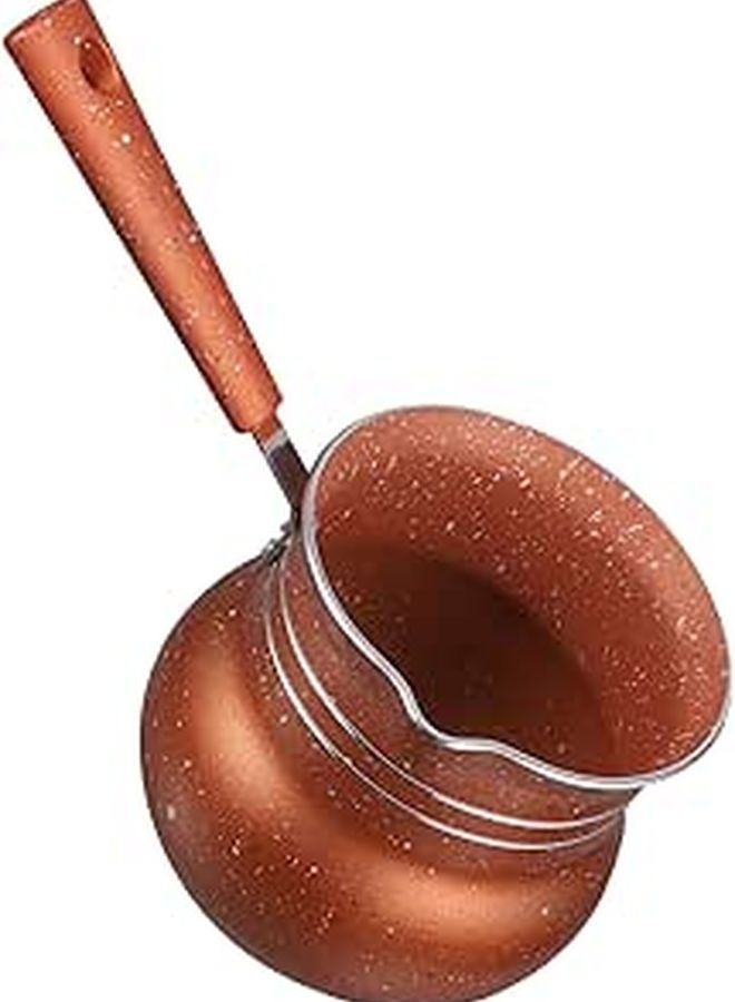 Mini Non Stick Milk Pot 10cm Coffee Color Saucepan For Heating And Cooking - Image 1