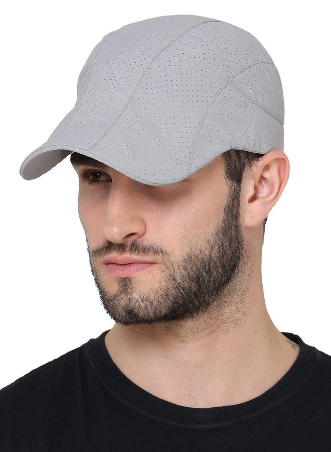 FABSPORTS Men's Nylon Quick Dry Caps (MC88lightgrey_Light Grey_Free Size) - Image 3