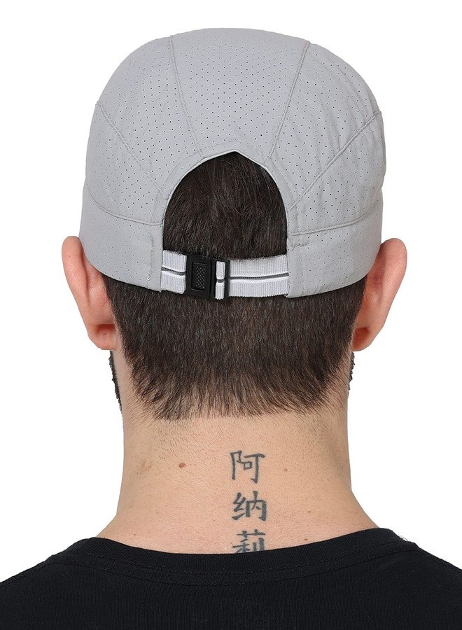 FABSPORTS Men's Nylon Quick Dry Caps (MC88lightgrey_Light Grey_Free Size) - Image 2