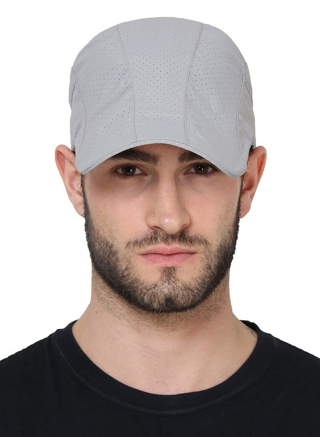 FABSPORTS Men's Nylon Quick Dry Caps (MC88lightgrey_Light Grey_Free Size) - Image 1