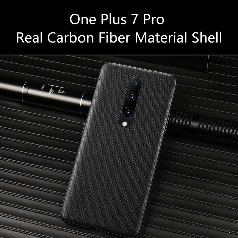 Orzero Real 1K Carbon Fiber Case Compatible for OnePlus 7 Pro 5G, (Light Weight) (Carbon fiber Cloth Back+TPU Frame) (Precise Pop-Up Camera Cutout) Anti-Fingerprints Slim Silky Shock-Proof Case- Black - Image 3