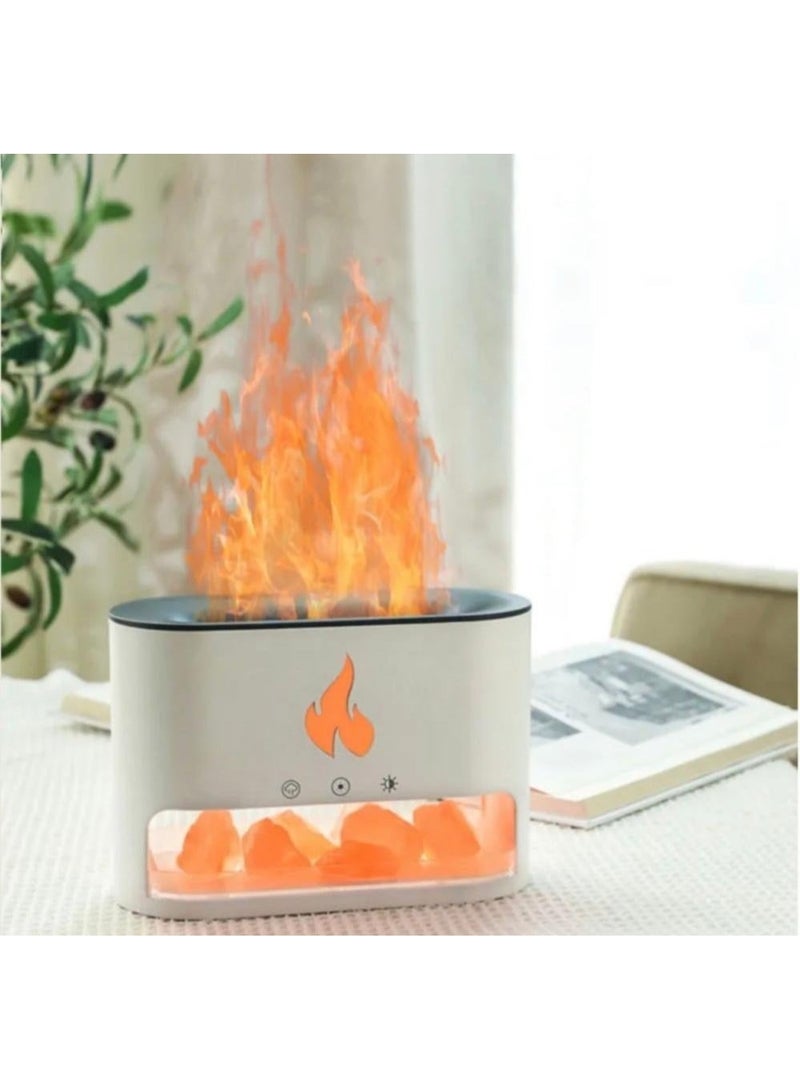 Denx An aromatic diffuser with a flame lighting effect in the form of Himalayan salt stones for distinctive lighting from DENX - Image 3