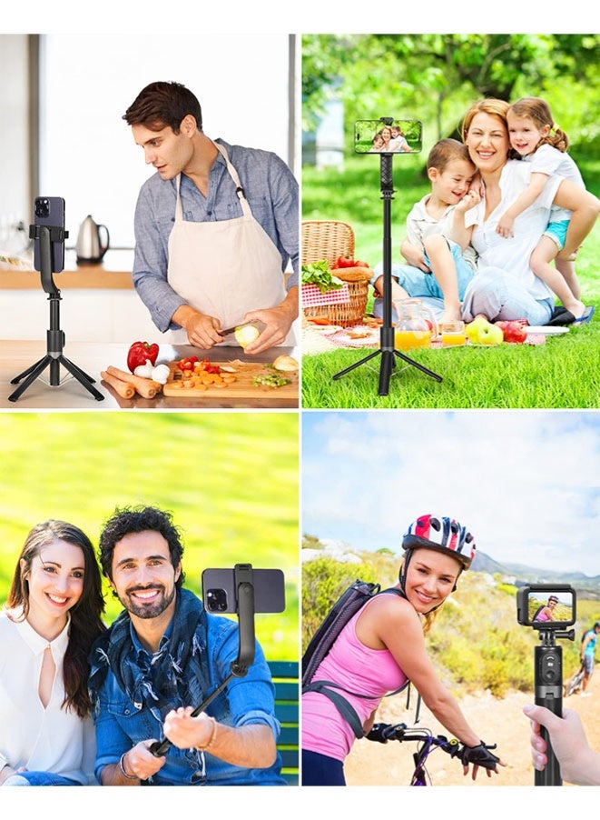 Muyixin حامل ثلاثي للهواتف مع عصا سيلفي عن بُعد، حامل هاتف محمول محمول للسفر/تسجيل الفيديو، حامل ثلاثي قابل للتعديل من 22 سم إلى 140 سم. - Image 5