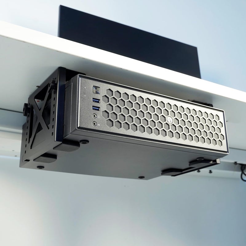Monzlteck Adjustable Under Desk PC or NAS Mount Bracket Holderï¼ŒCompatible with Desktop NAS(Network Attached Storage),CPU,UPS,Small Form Factor Desktop Tower.Xbox Series x,OptiPlex7000/7010 - Image 4