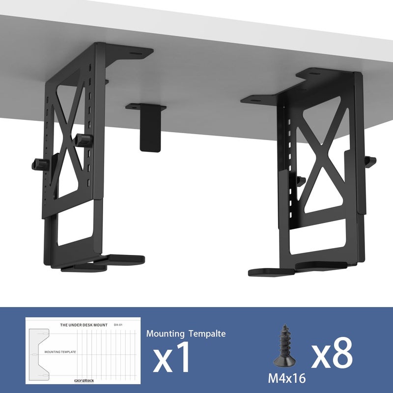 Monzlteck Adjustable Under Desk PC or NAS Mount Bracket Holderï¼ŒCompatible with Desktop NAS(Network Attached Storage),CPU,UPS,Small Form Factor Desktop Tower.Xbox Series x,OptiPlex7000/7010 - Image 2