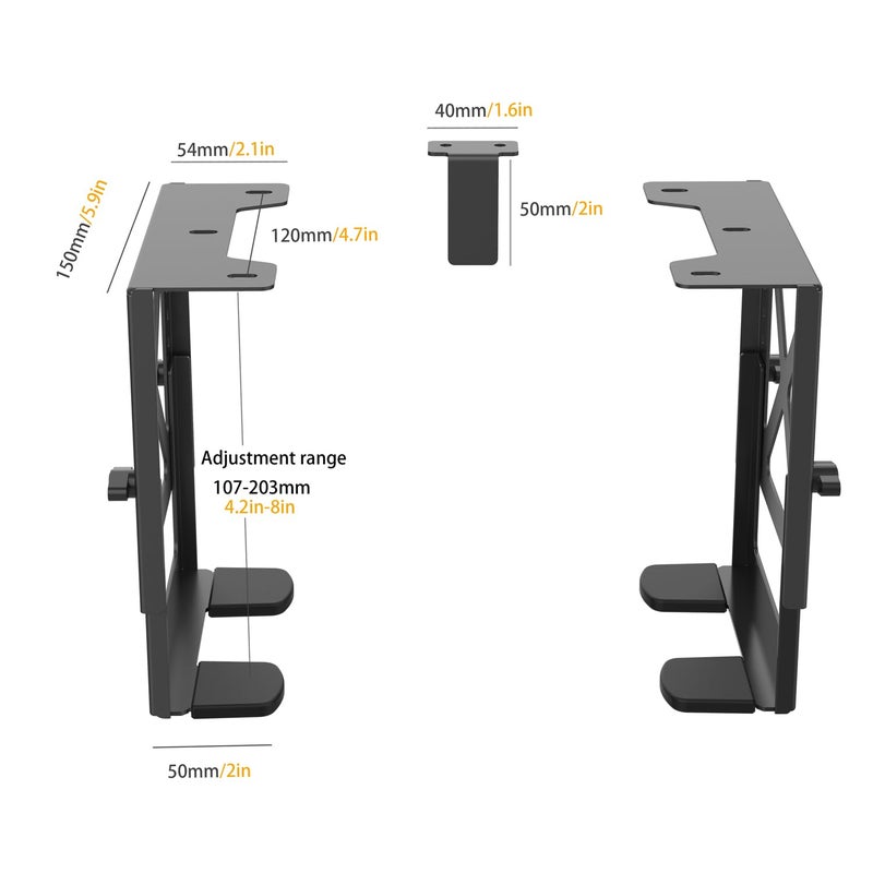 Monzlteck Adjustable Under Desk PC or NAS Mount Bracket Holderï¼ŒCompatible with Desktop NAS(Network Attached Storage),CPU,UPS,Small Form Factor Desktop Tower.Xbox Series x,OptiPlex7000/7010 - Image 3