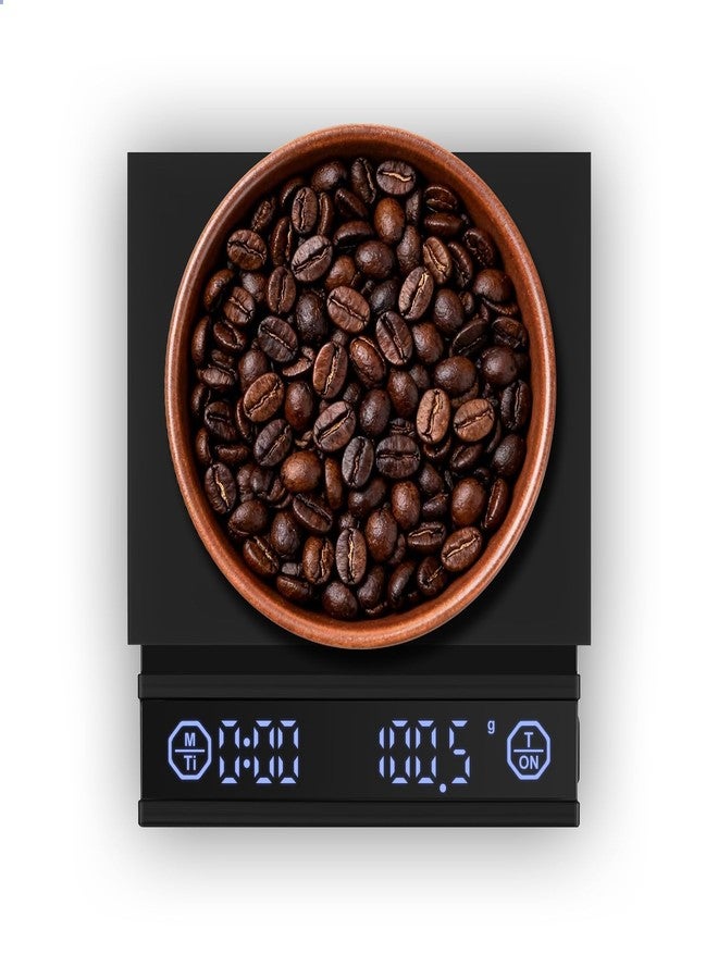 Pro Mael Coffee Scale with Auto Timer, 2kg/0.1g Rechargeable Digital Scale for Espresso and Pour-Over, with Brew Ratio Display (Black) - Image 1