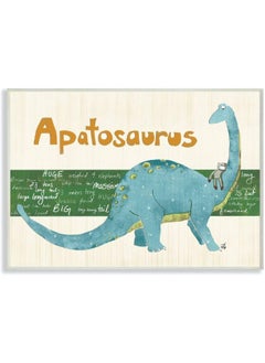 Stupell Industries Stupell Home Decor Collection MDF Wood The Kids Room by Stupell 'Apatosaurus Dinosaur' Rectangle Wall Plaque  - Image 1