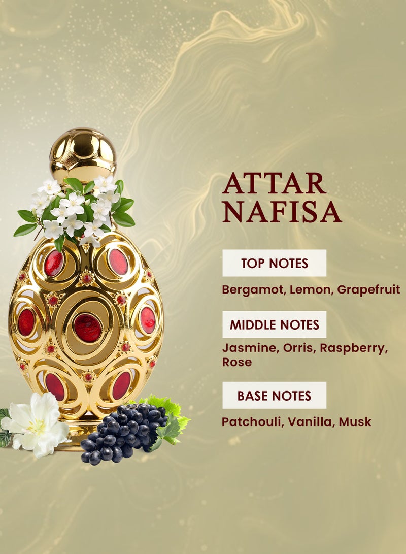 عود خليجي عطر العطار نفيسة 20 مل | زيت عطري زهري حمضي بالفانيليا – خالٍ من الكحول ومناسب للجنسين – عطر حلال بالياسمين والمسك - Image 5