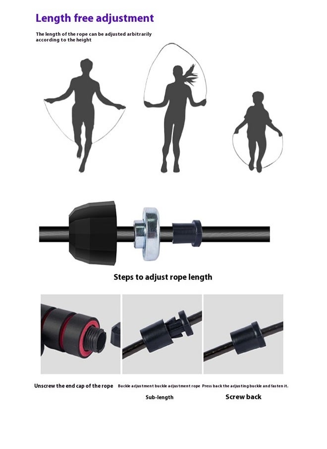 yongsheng Adjustable Skipping Rope，2.8m 4.4mm,Jump Ropes for Fitness for Women Men and Kids, Adjustable Skipping Rope for Exercise&Slim Body at Home School Gym  - Image 5