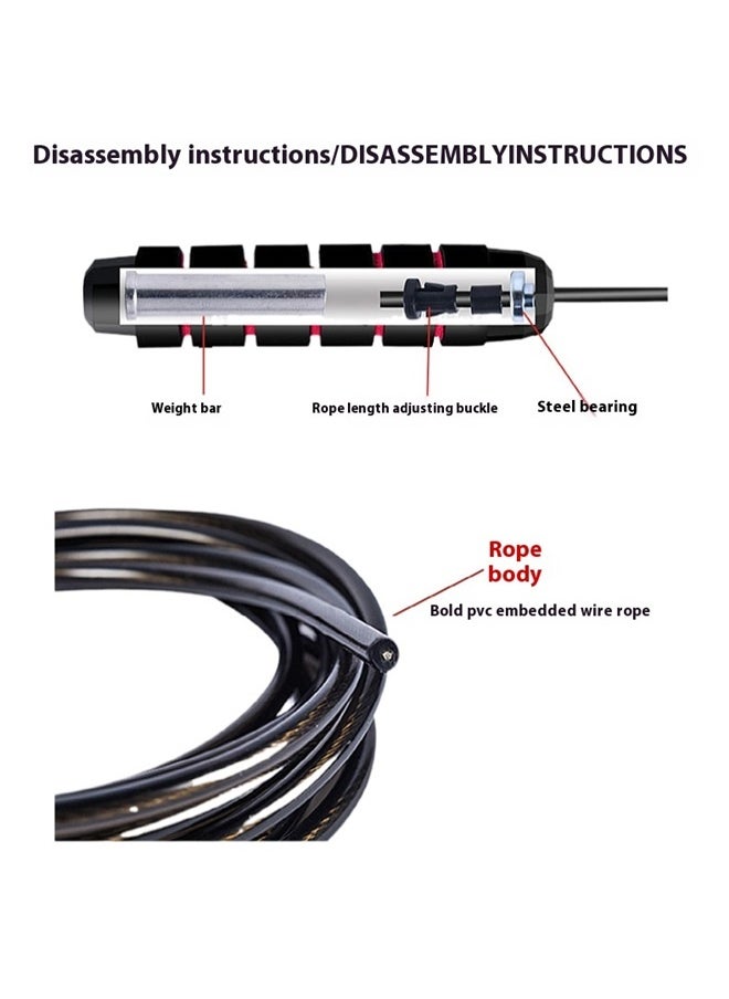 yongsheng Adjustable Skipping Rope，2.8m 4.4mm,Jump Ropes for Fitness for Women Men and Kids, Adjustable Skipping Rope for Exercise&Slim Body at Home School Gym  - Image 3