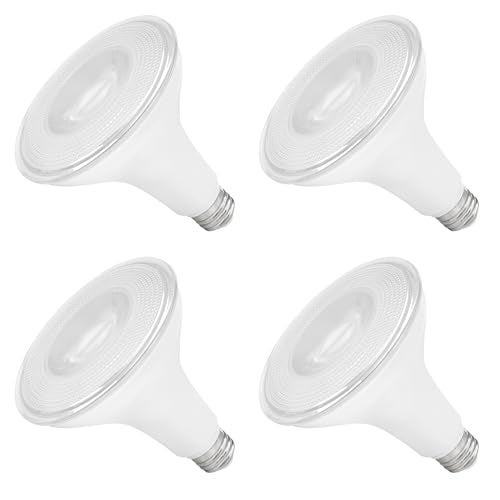 Maxxima PAR38 LED Indoor/Outdoor Light Bulbs - 3000K Warm White Light, 1275 Lumens, 15 Watts, 100 Watt Equivalent Dimmable Flood Light, 90 CRI, Wet-Rated for Outdoor Security Use - 4 Pack - Image 1