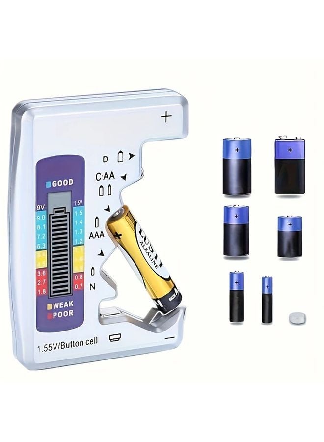 Black Portable BT 886 Battery Tester AA AAA 9V 1 5V Lithium Button Capacity Voltage Load Diagnostic Tool Digital LCD Display - Image 3