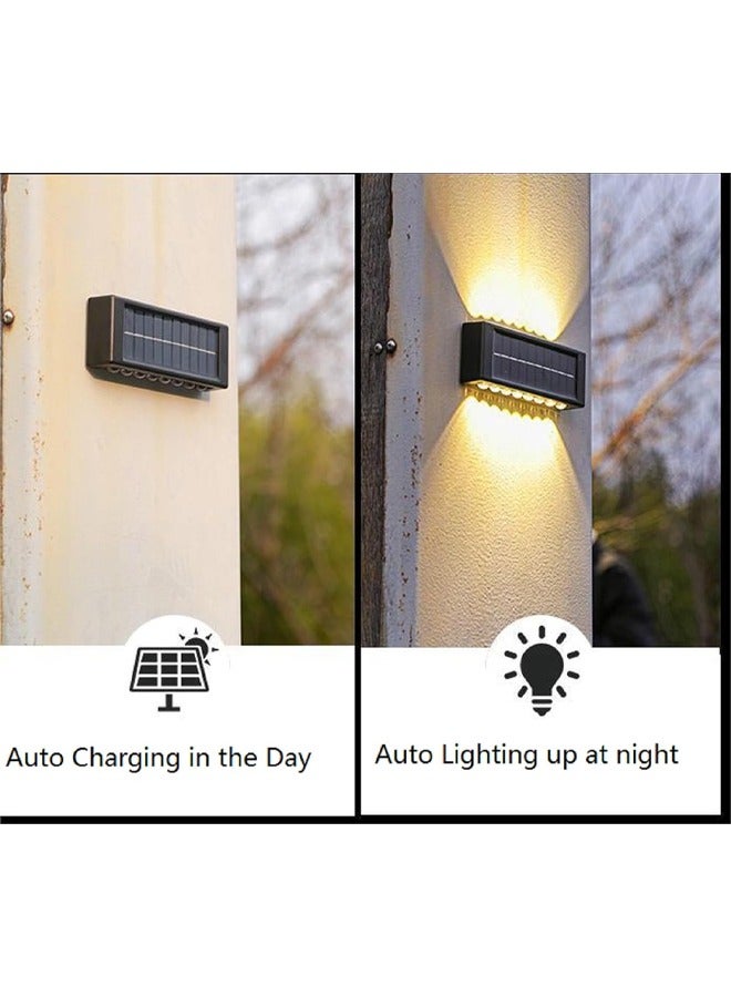 16 Led Up Down Solar Wall Lights, 2 PCS  Solar Fence Lights, Waterproof, Solar Deck Lighting for House Garden Porch,Landscape, Planter, Walkway Decor (Warm White) - Image 2