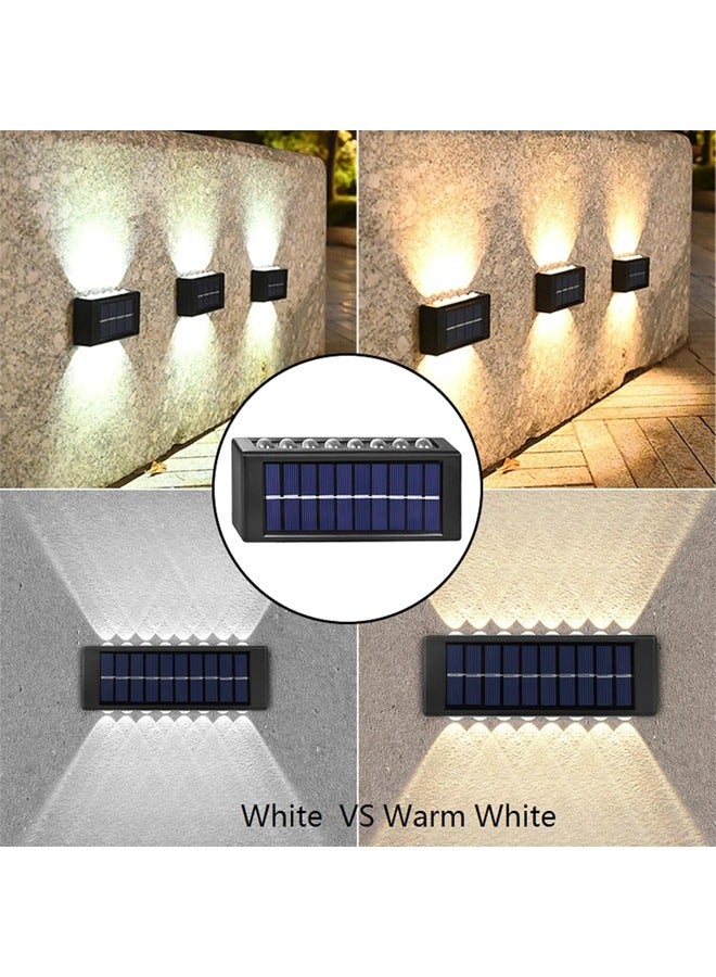 16 Led Up Down Solar Wall Lights, 2 PCS  Solar Fence Lights, Waterproof, Solar Deck Lighting for House Garden Porch,Landscape, Planter, Walkway Decor (Warm White) - Image 3