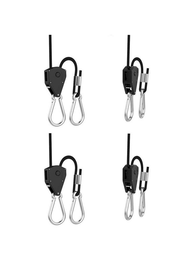 ArkiFACE 2 Pairs 1/8 Inch Adjustable Heavy Duty Rope Hanger - Reinforced Metal Internal Gears Ratchets Foe Growing Light Fixtures, Loose-Proof Design, 8-Ft Long & 150Lbs Weight Capacity - Image 1