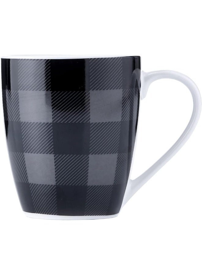 Safdie & Co. Safdie Co Buffalo Plaid Grey Black 16 Piece Dinnerware Set Service for 4 - Image 4