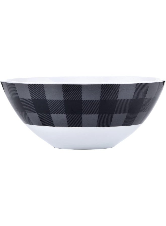 Safdie & Co. Safdie Co Buffalo Plaid Grey Black 16 Piece Dinnerware Set Service for 4 - Image 3