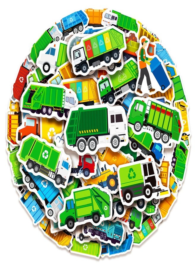 Cleverplay 100 Pack Garbage Truck Stickers, Garbage Truck Party Favors, Birthday Decorations Gifts - Image 1