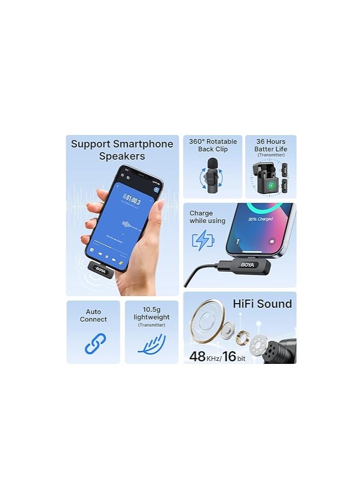 BY-V3 Combo 2.4G Wireless mic Kit TYPE-C & IOS + Charging Case