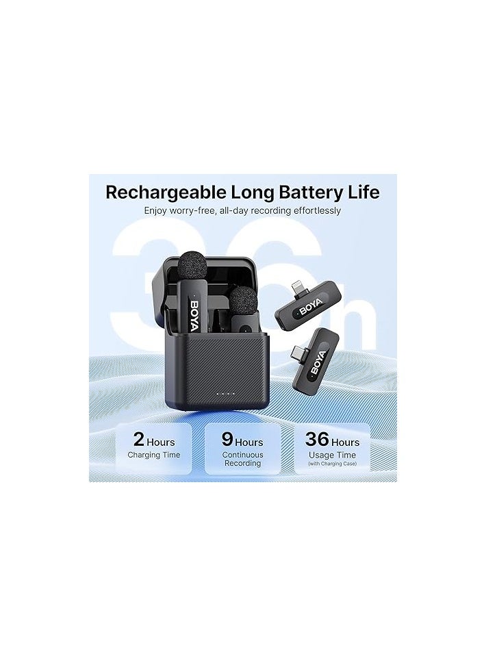 BY-V3 Combo 2.4G Wireless mic Kit TYPE-C & IOS + Charging Case