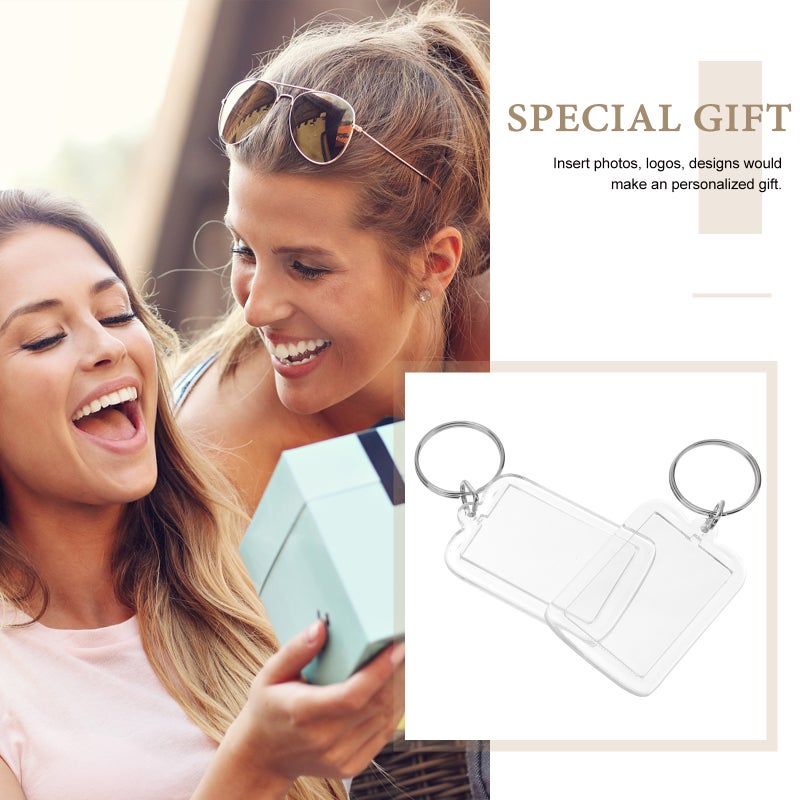10pcs Blank Insert Photo Picture Frame Split Keychain 5*3.3cm - Image 5