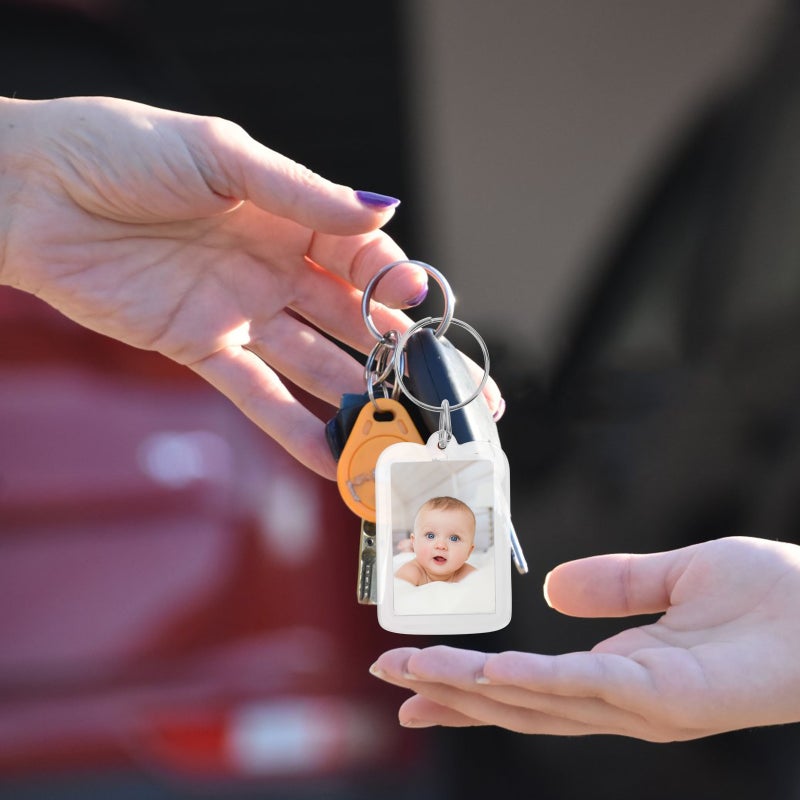 10pcs Blank Insert Photo Picture Frame Split Keychain 5*3.3cm - Image 1