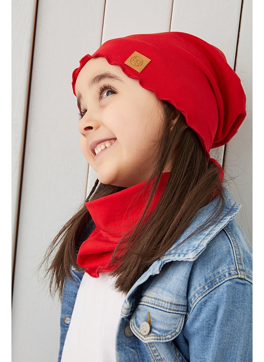 Babygiz Red Baby Girl Hat Beanie Soft Cotton Combed Cotton  - Image 2