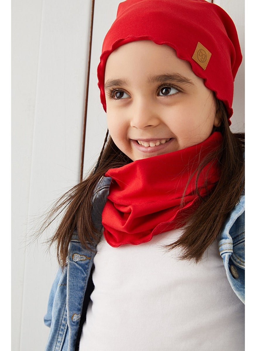 Babygiz Red Baby Girl Hat Beanie Soft Cotton Combed Cotton  - Image 3