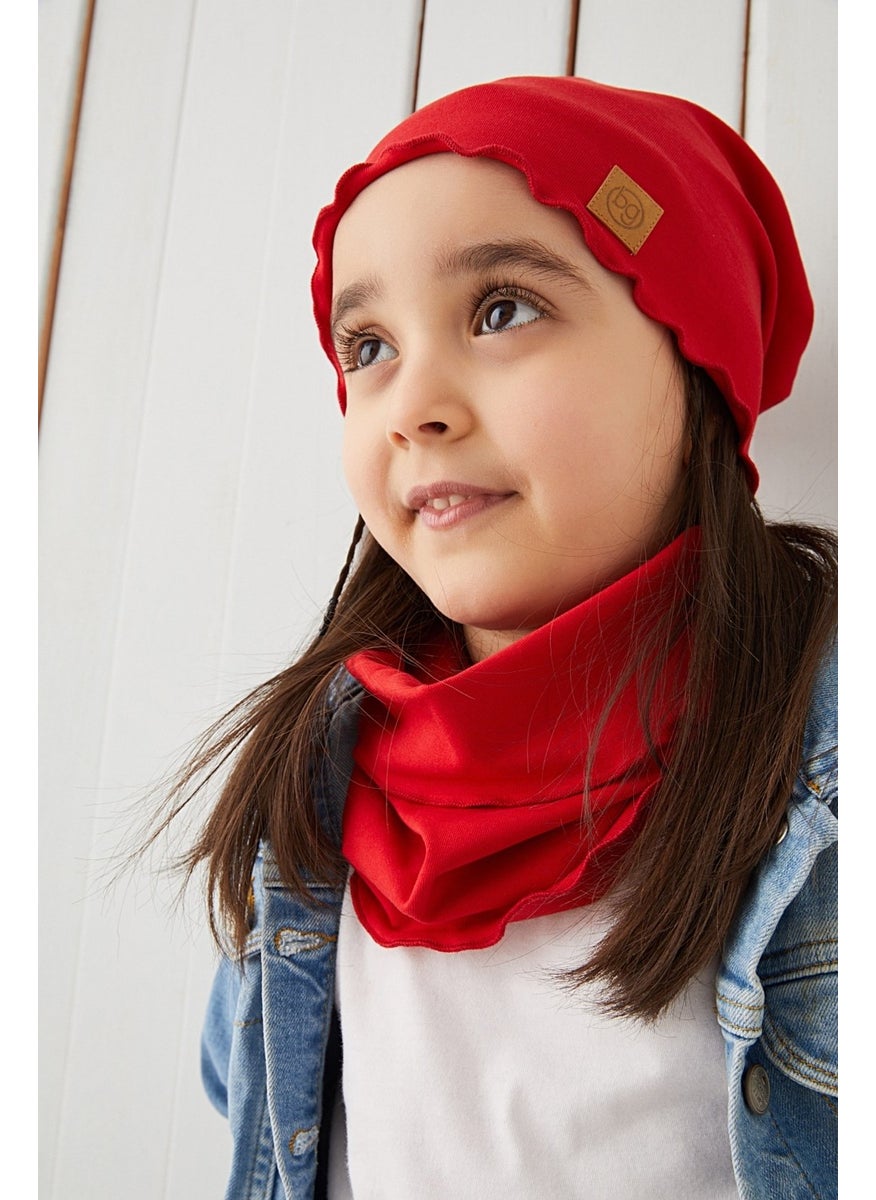 Babygiz Red Baby Girl Hat Beanie Soft Cotton Combed Cotton  - Image 4