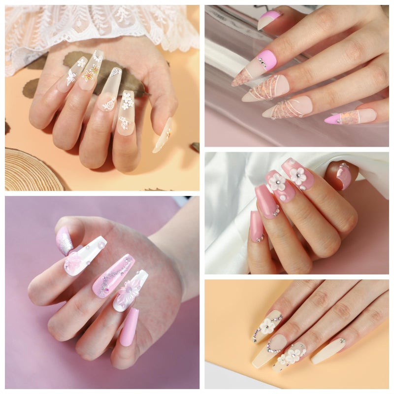 COSCELIA Acrylic Nail Kit for Beginners with Everything Professional Nails Kit Acrylic Set with Drill and U V Light Glitter Powder Decorations Rhinstones DIY Gifts for Women - Image 3