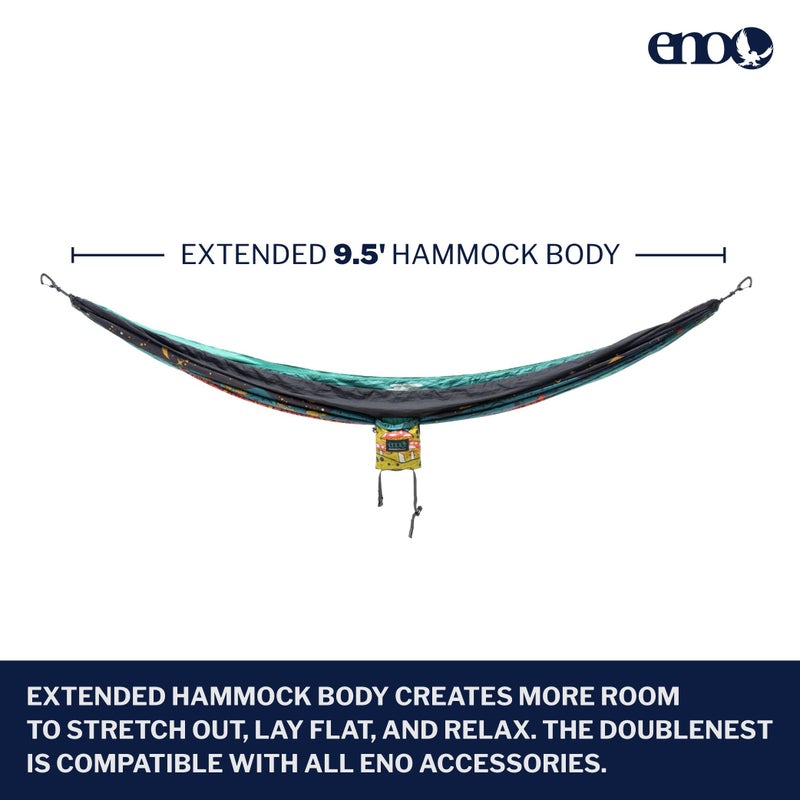 ENO DoubleNest Hammock - Lightweight, Portable, 1 to 2 Person Hammock - for Camping, Hiking, Backpacking, Travel, a Festival, or The Beach - Day to Night - Image 2