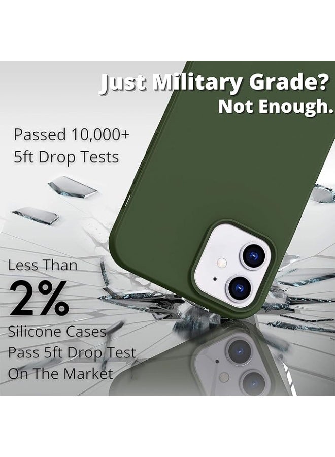 Compatible with iPhone 12 Case, Compatible with iPhone 12 Pro Case, Slim Liquid Silicone 3 Layers Full Covered Soft Gel Rubber Phone Case Cover 6.1 inch- Green - Image 4