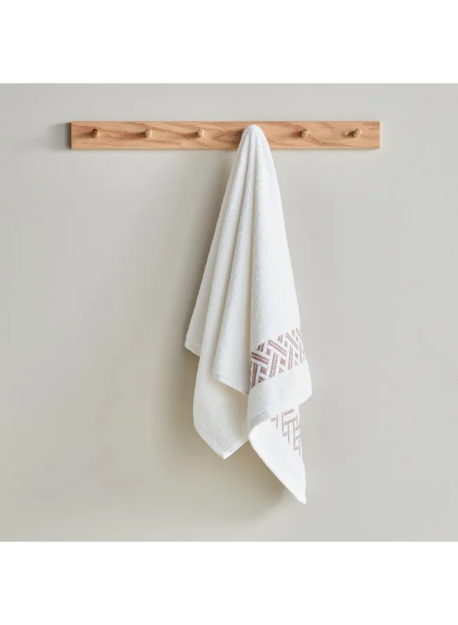 Home Box Opulence Serenity Border Jacquard Turkish Cotton Hand Towel 90 x 50 cm