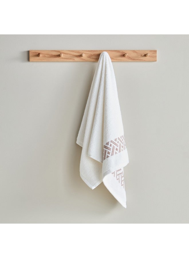 Home Box Opulence Serenity Border Jacquard Turkish Cotton Hand Towel 90 x 50 cm  - Image 1