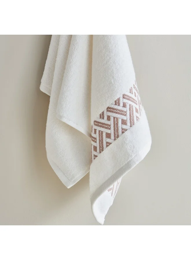 هوم بوكس Opulence Serenity Border Jacquard Turkish Cotton Hand Towel 90 x 50 cm