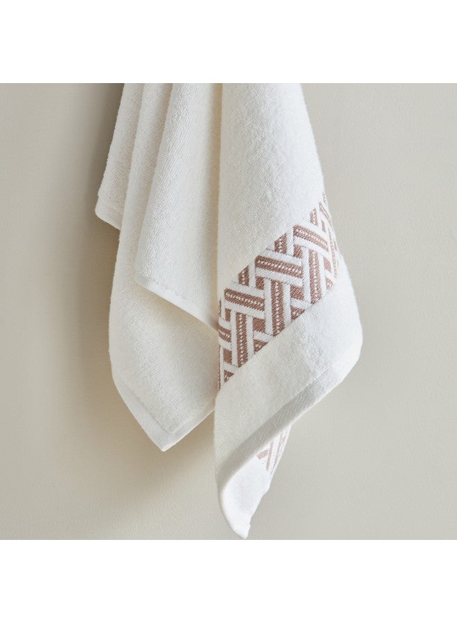 Home Box Opulence Serenity Border Jacquard Turkish Cotton Hand Towel 90 x 50 cm  - Image 3